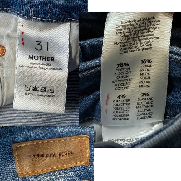 Mother Denim The Roller Fray – Work Hard Play Hard – Size 31 – NWT – Retail $258 - Picture 6 of 6